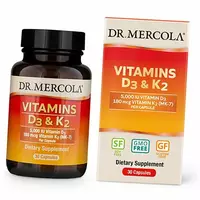 Витамин Д3 К2, Vitamins D3 & K2, Dr. Mercola  30капс (36387006)
