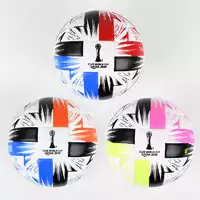Мяч футбольный C 44622 (30) 3 вида, вес 420 грамм, материал PU, баллон резиновый, клееный, (поставляется накачанным на 90)