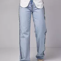 Женские джинсы с эффектом наизнанку - голубой цвет, 34р (есть размеры)