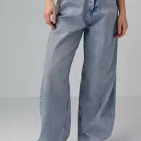 Женские широкие джинсы wide-leg - синий цвет, 34р (есть размеры)