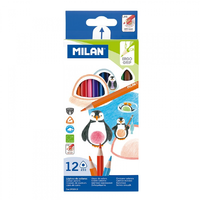 Набір кольорових олівців треуг. ТМ "MILAN" 12шт., D2,9mm
