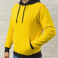 Мужская толстовка с капюшоном теплая - эксклюзивный дизайн худи: желто-черная, кофта, кенгурушка / ОСЕНЬ-ЗИМА