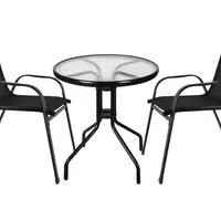 Комплект мебели для балкона, сада - стол + 2 стула Gardlov 20707 черный