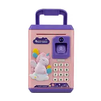 Скарбничка-сейф для дівчинки з кодовим замком та відбитком пальця, рожевий
