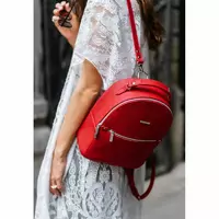 Кожаный женский мини-рюкзак Kylie красный