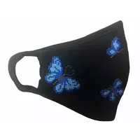 Маски багаторазові з вишивкою Метелики сині