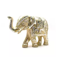 Слон резной алюминий (24х16,5х7 см)(Elephant Cut Big)